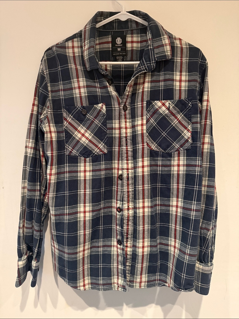 Element Men's Blue, White & Red Plaid Button-Down Shirt